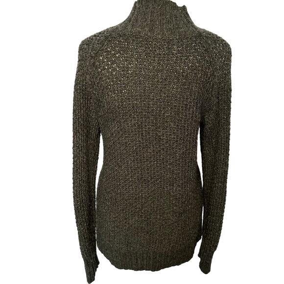 American Eagle Gray Knit Mock Neck Oversized Small Sweater - Picture 4 of 6